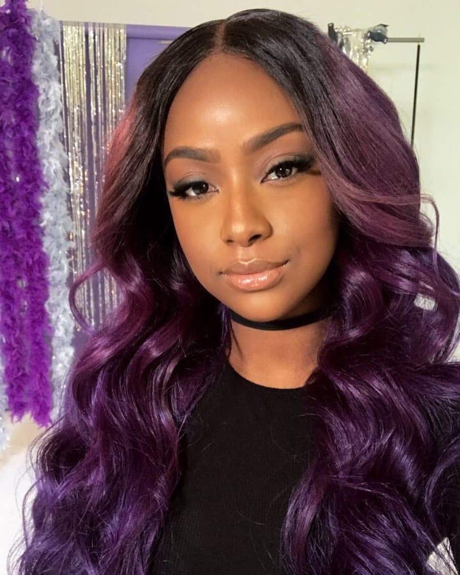 Vivid Dark Purple Hair Weave
