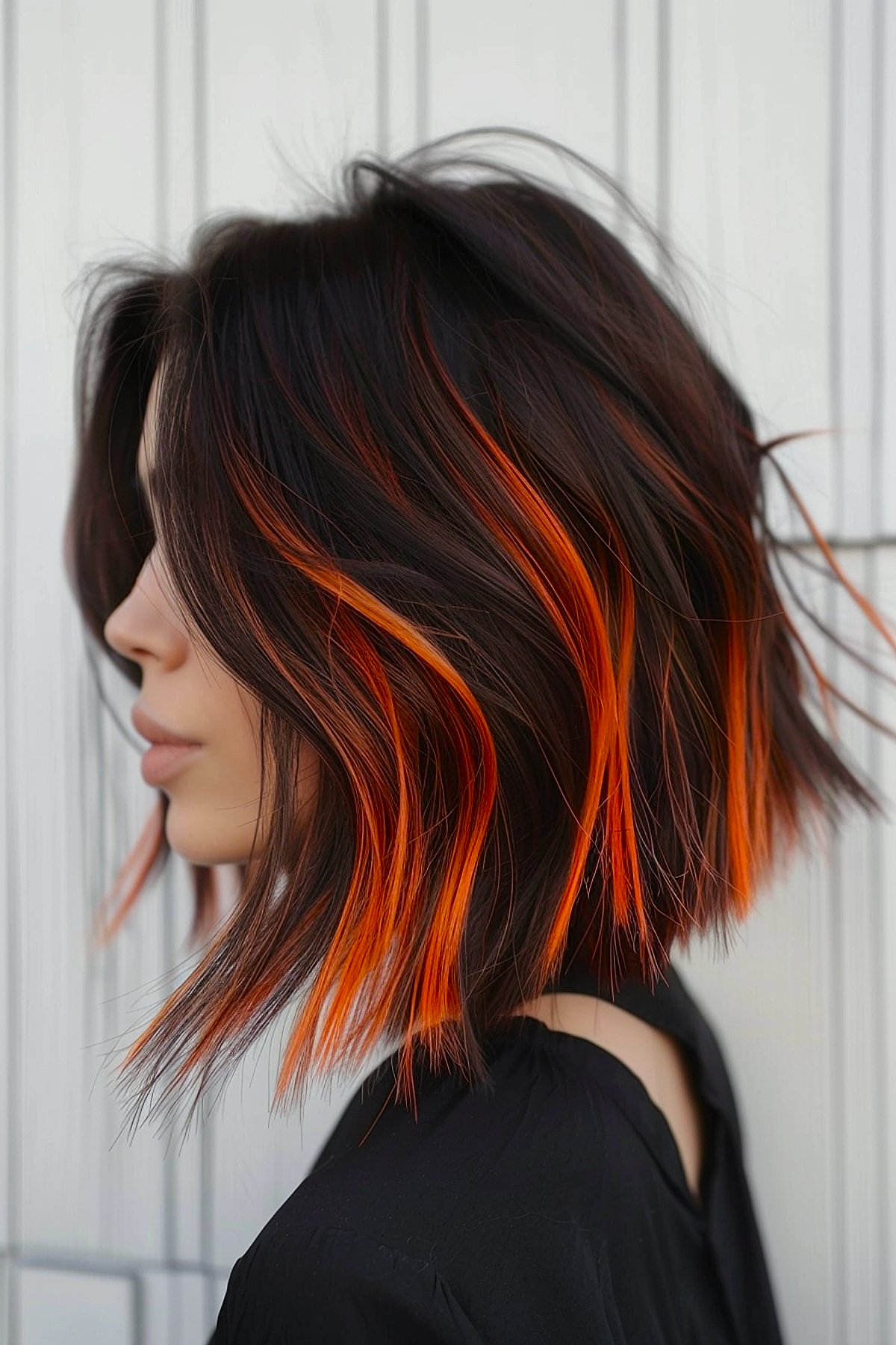 Vivid hair color for brunettes with short hair