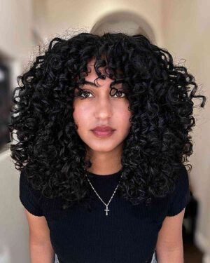 91 Best Ways to Pair Curly Hair with Bangs