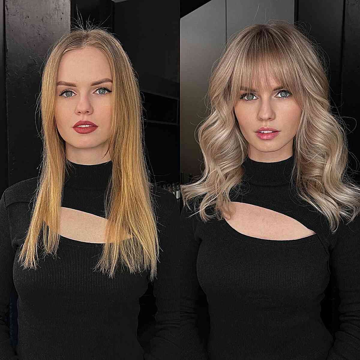 Voluminous Makeover for Thin Hair with Bangs