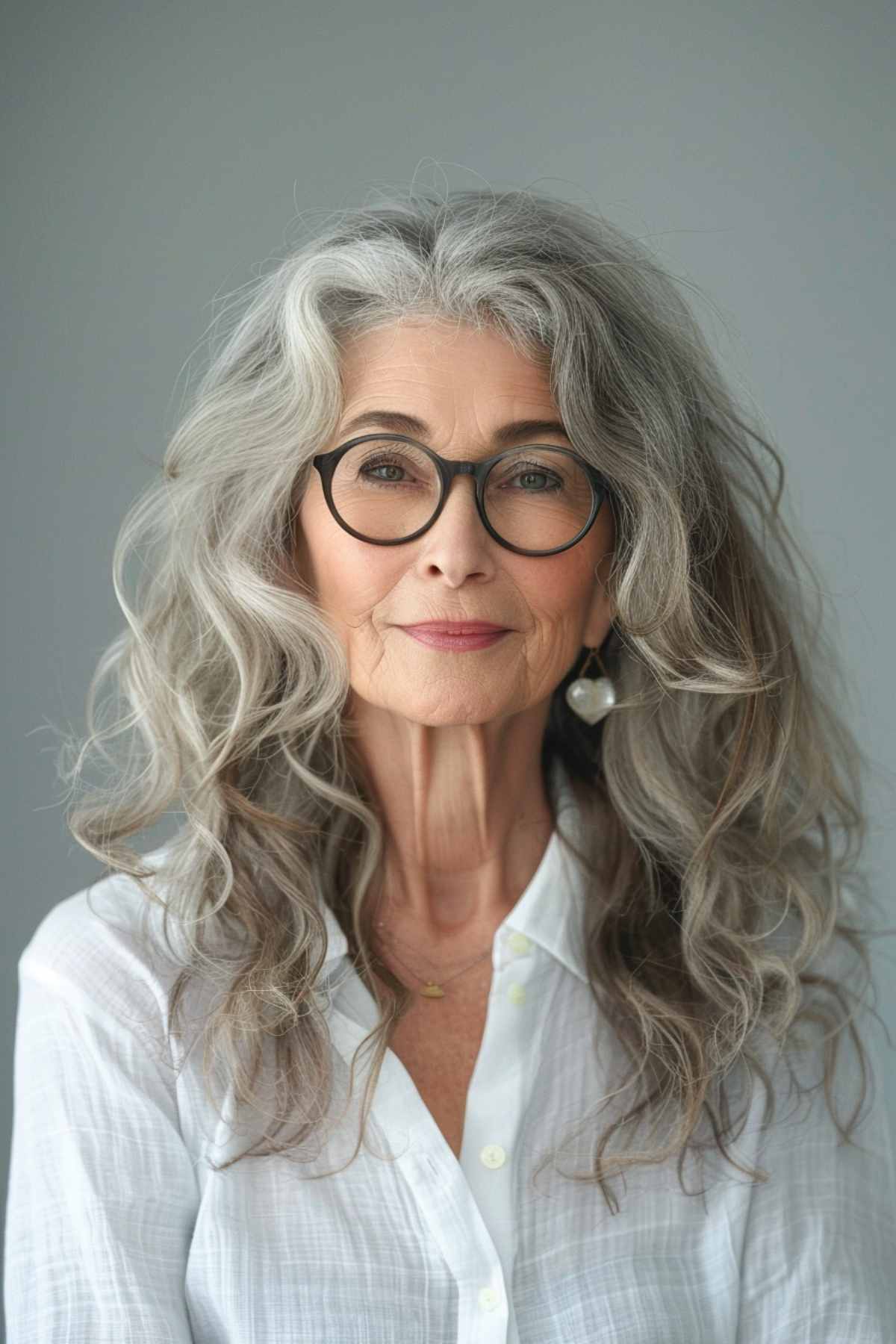 Voluminous medium-length waves on a woman with fine hair