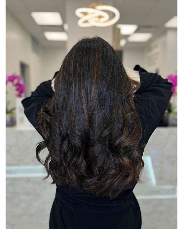 25 Examples Caramel Balayage on Black Hair