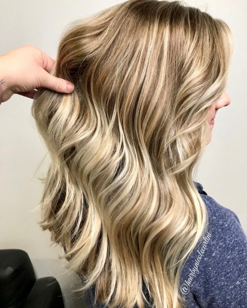 Natural Light Brown with Blonde Highlights with Lowlights