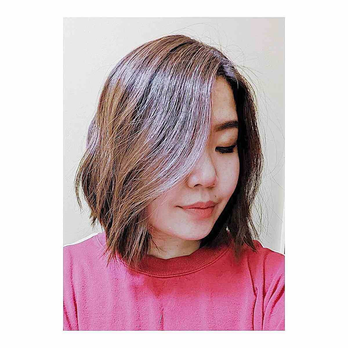 Wash-and-Go Angled Bob with a Side Part