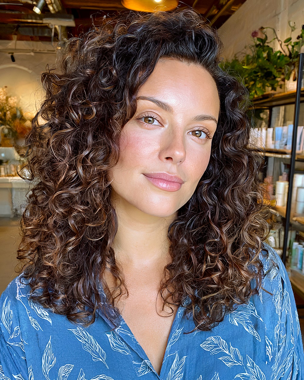 Wash and go curls with shaped layers for definition and volume