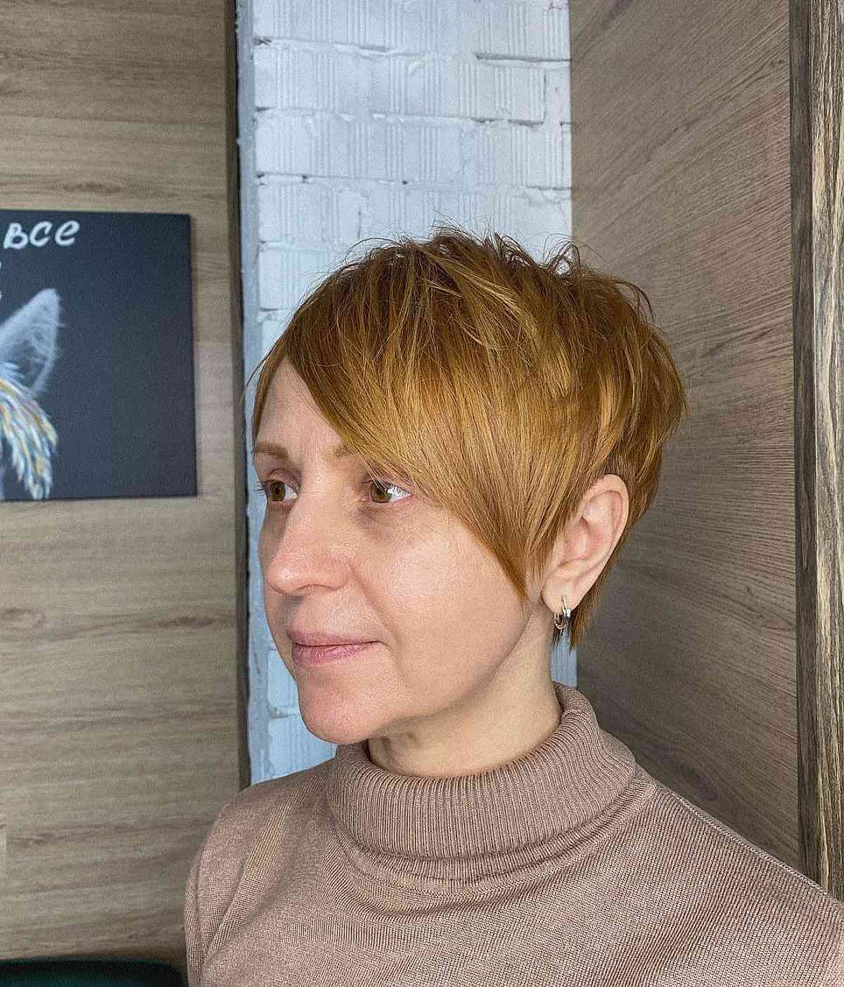 Wash-and-Go Elongated Pixie with Long Side Bangs