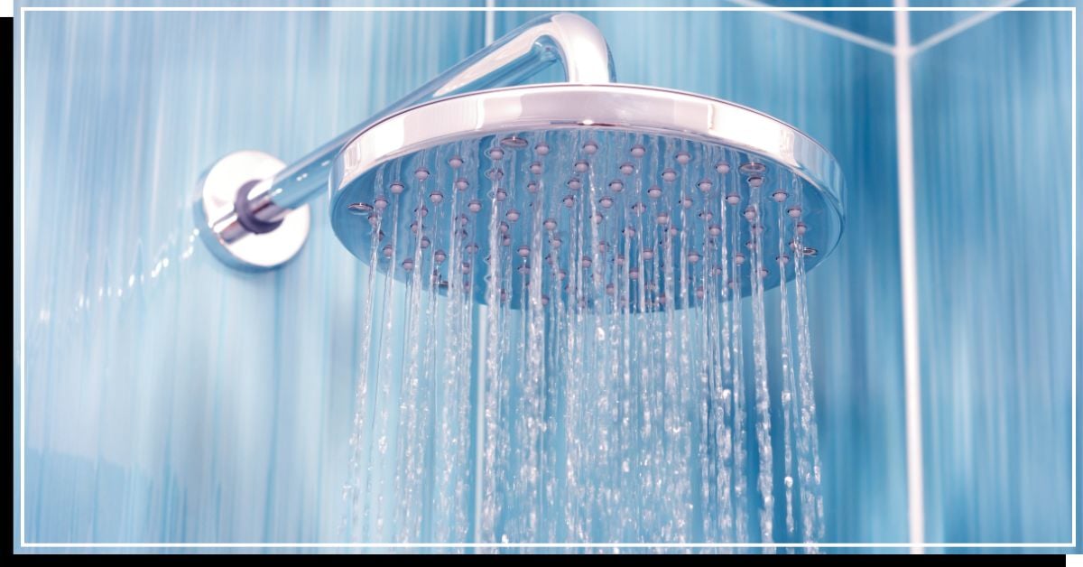 Water coming out of a showerhead