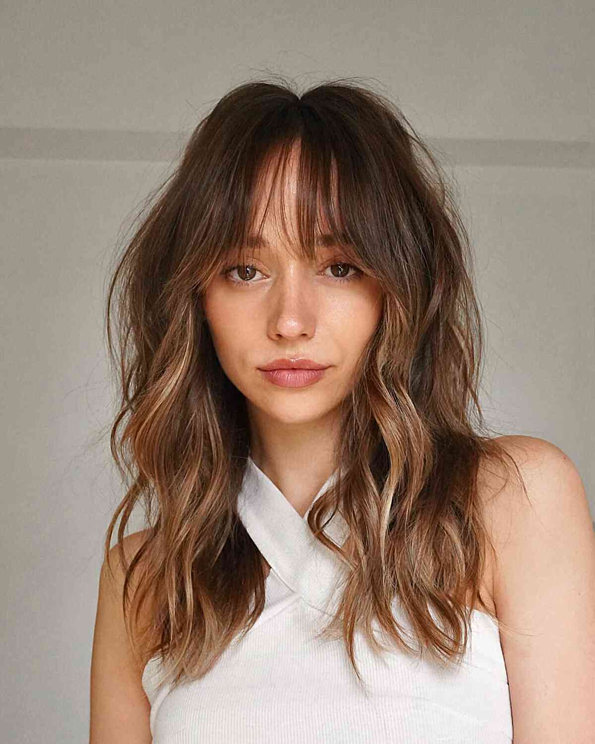 Waterfall See-Through Bangs with Internal Layers