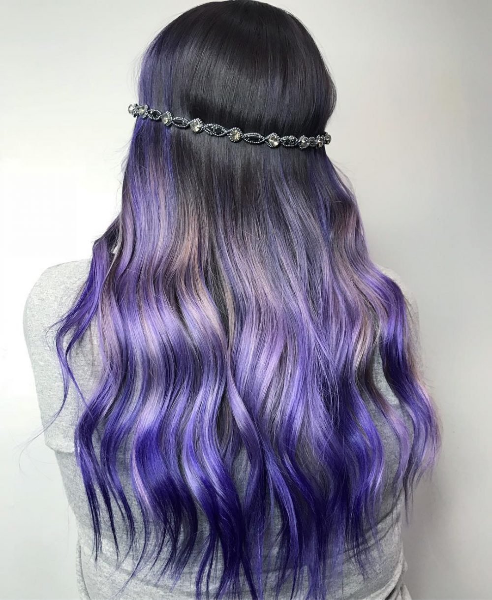 Wave-Crashing Silver, Blue and Purple Mermaid Hair