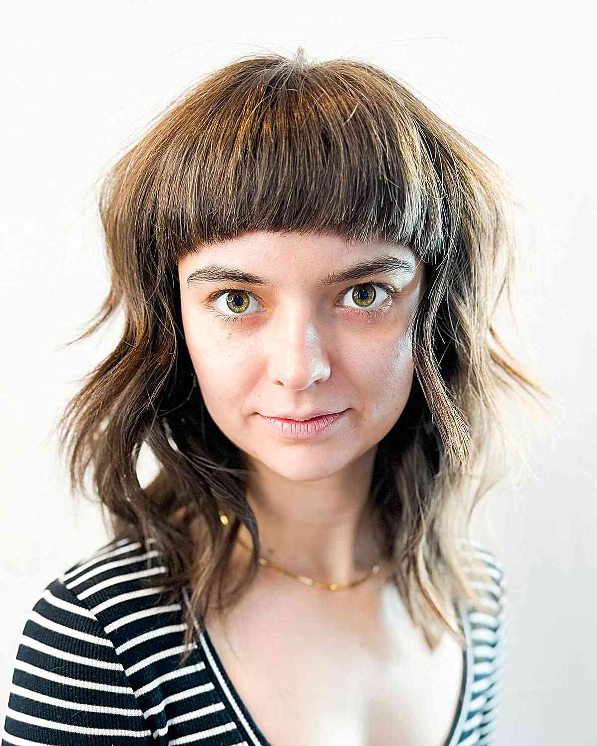Highlight Fringe Wig Human Hair For Women Full Machine Made Bangs O Scalp  Top | eBay