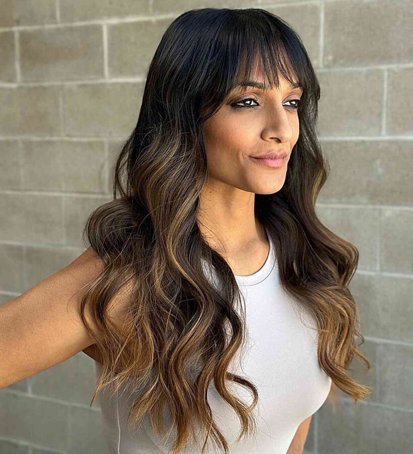 Balayage with Bangs 25 Coolest Ways to Get HandPainted Hair Colors