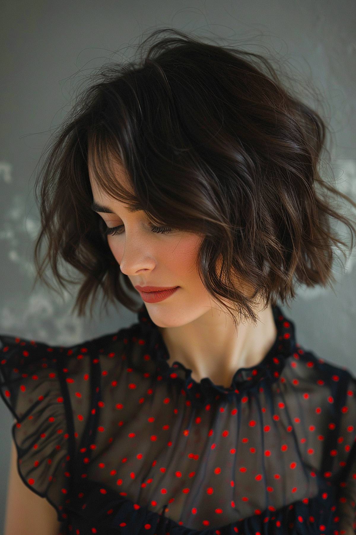 Classic wavy bob hairstyle with soft waves