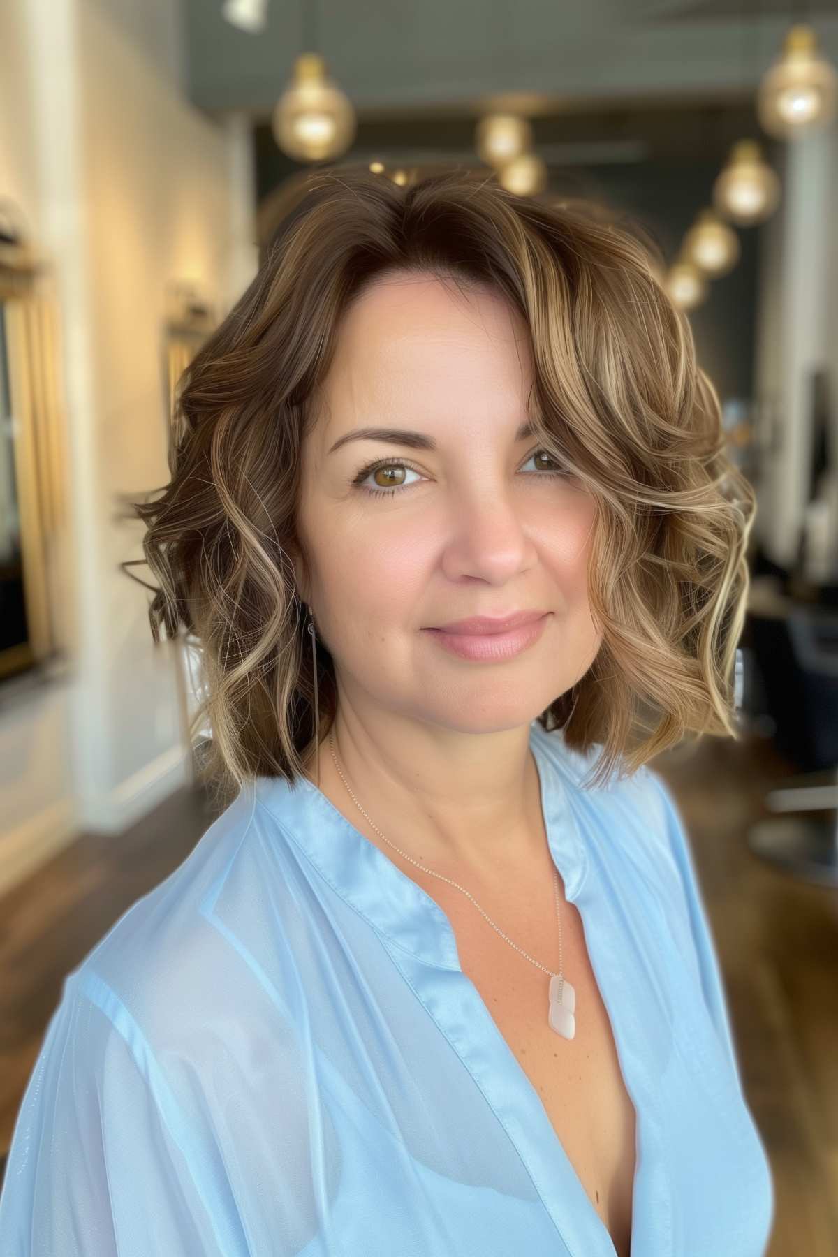 Wavy bob hairstyle for thick hair