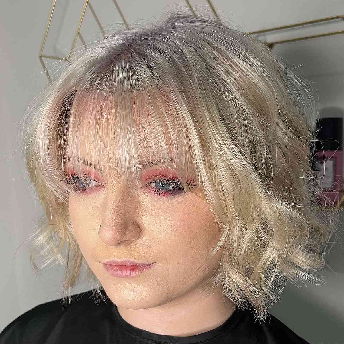 Wavy Bob with Bangs for Thin Hairstyle