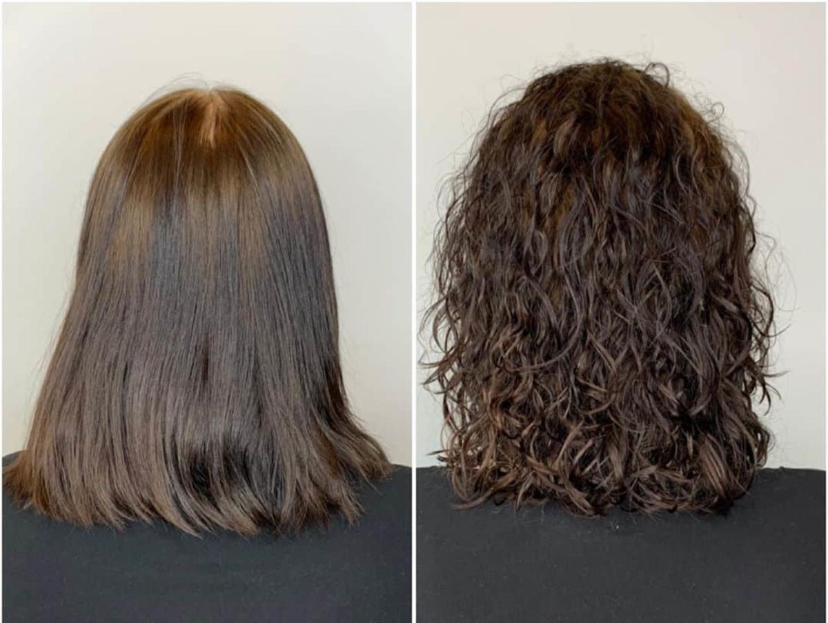 wavy hair perm before and after