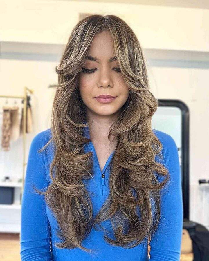 Wavy Long Haircut With Butterfly Layers 720x900 