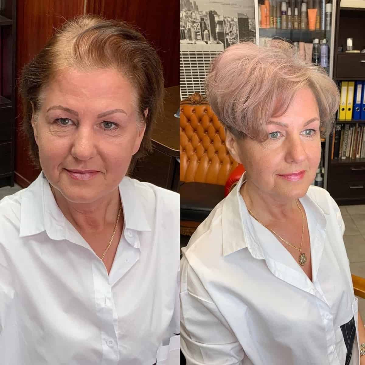 Wavy Pixie Cut for Women Over 70