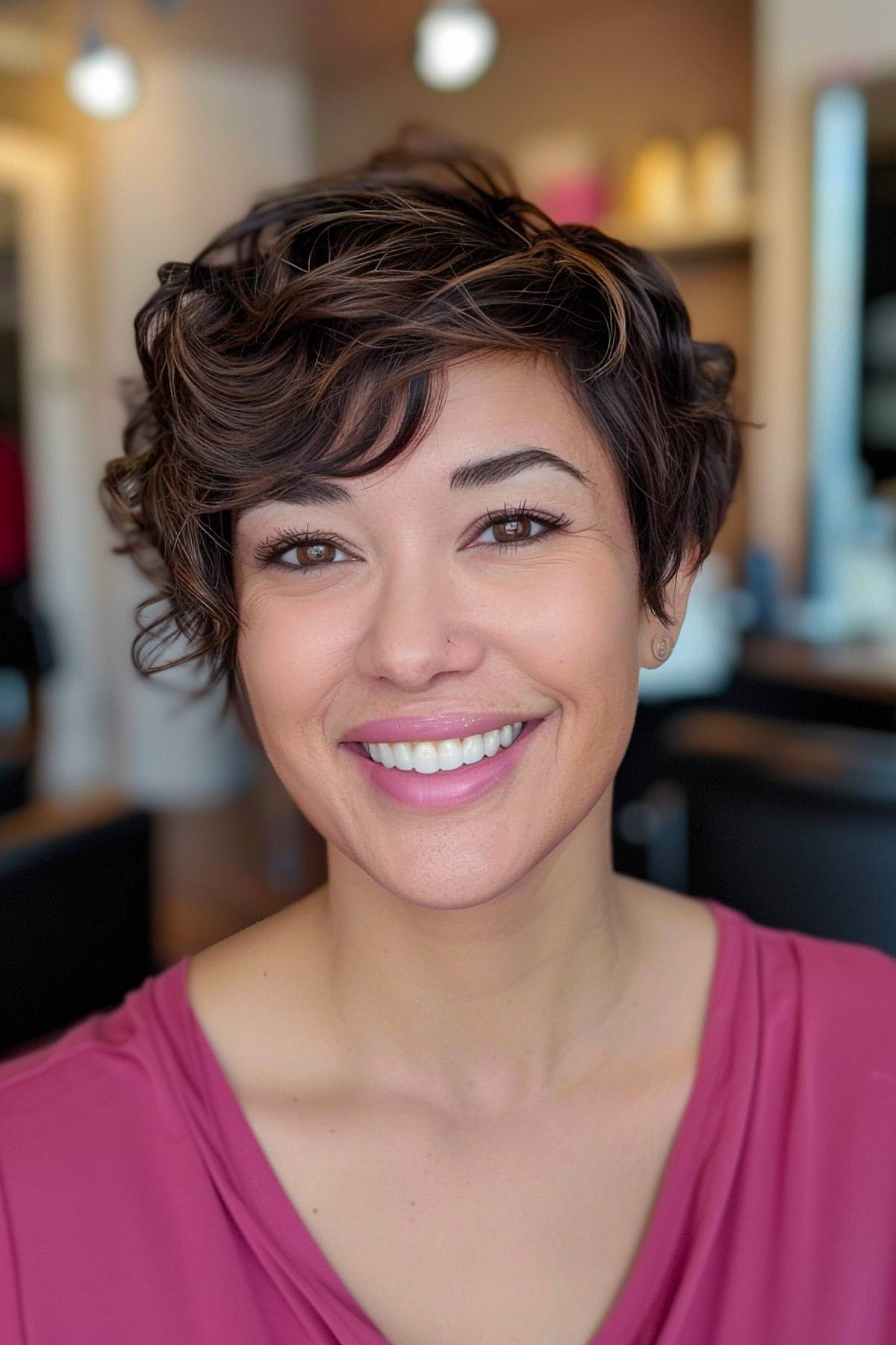 Wavy pixie cut