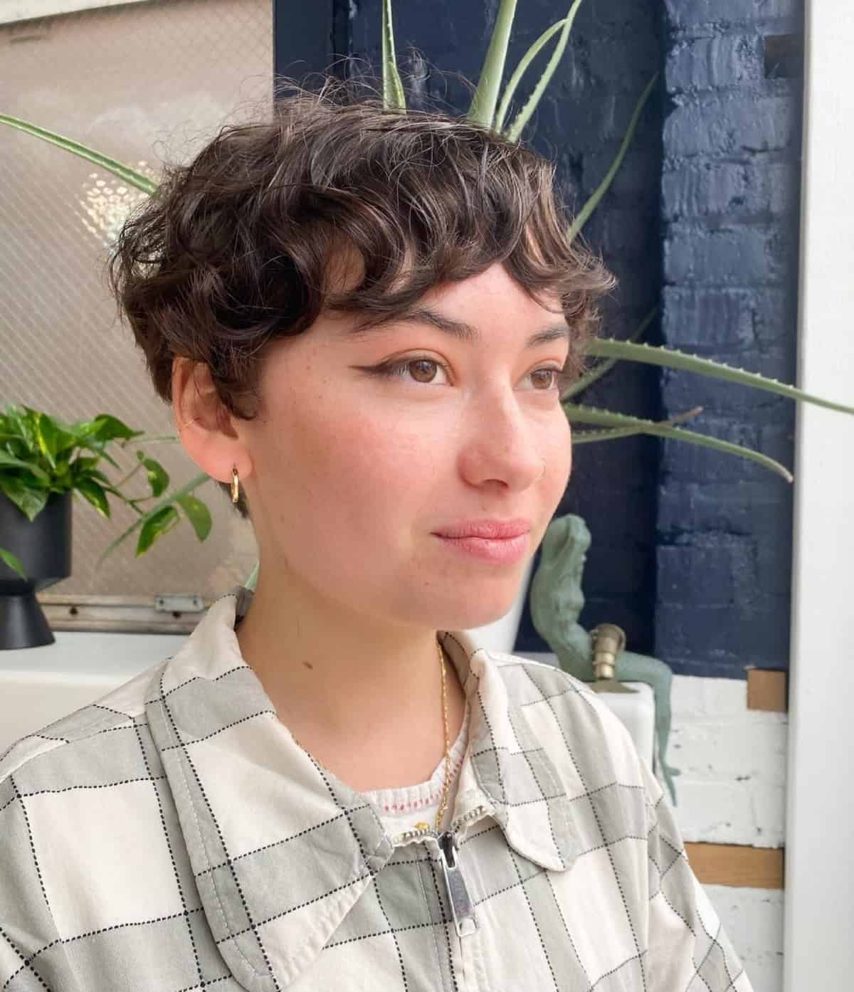 Wavy Pixie with Bangs