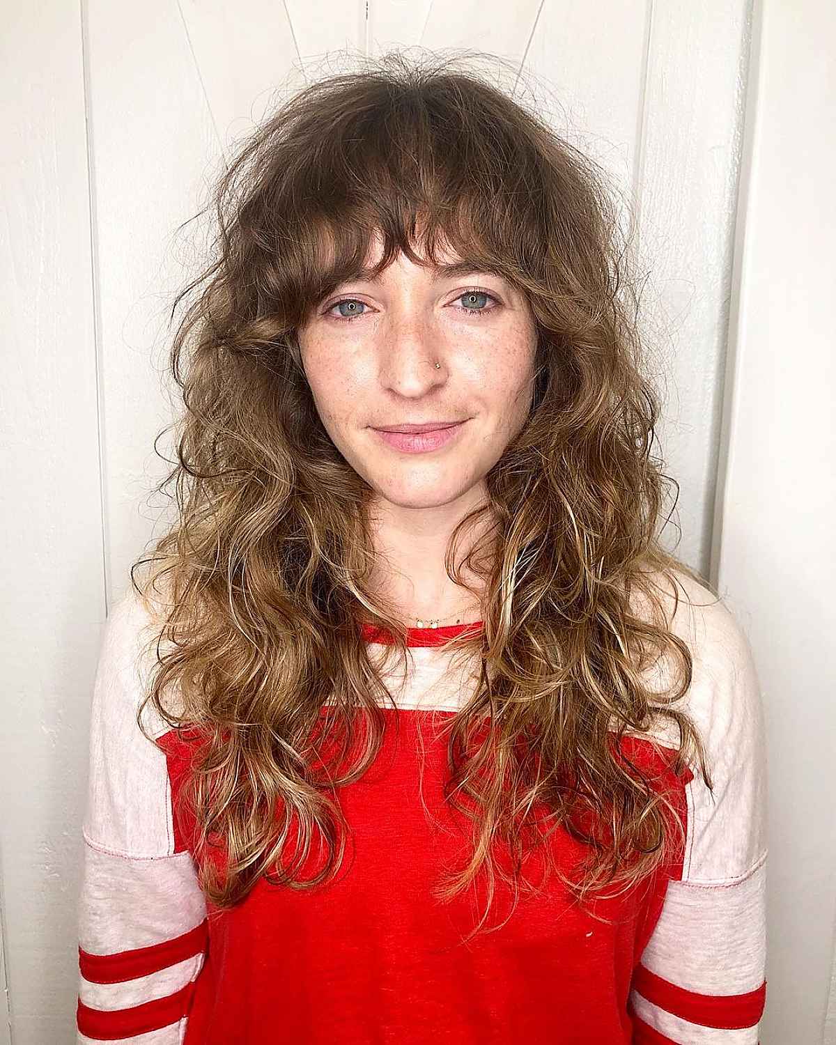 Trendy Wavy Shag with Feathered Bangs