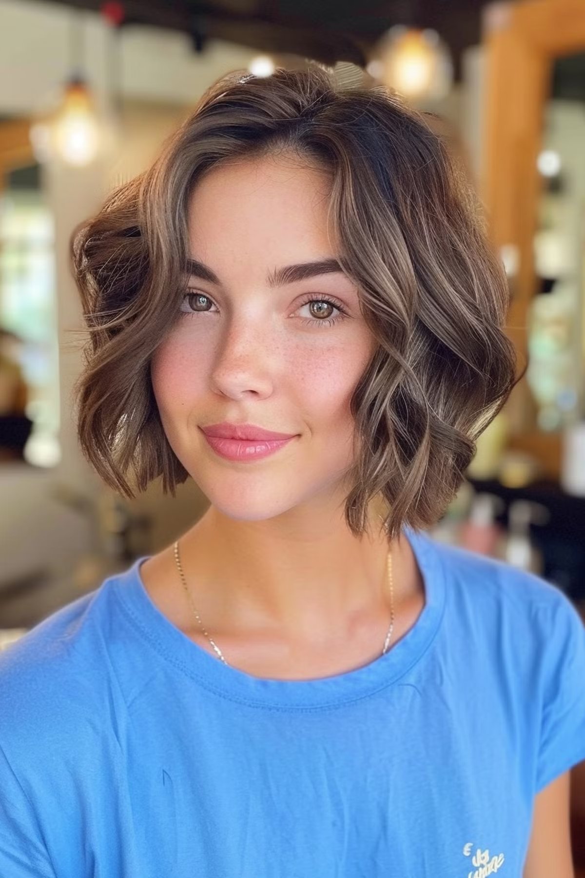 wavy short hair perm