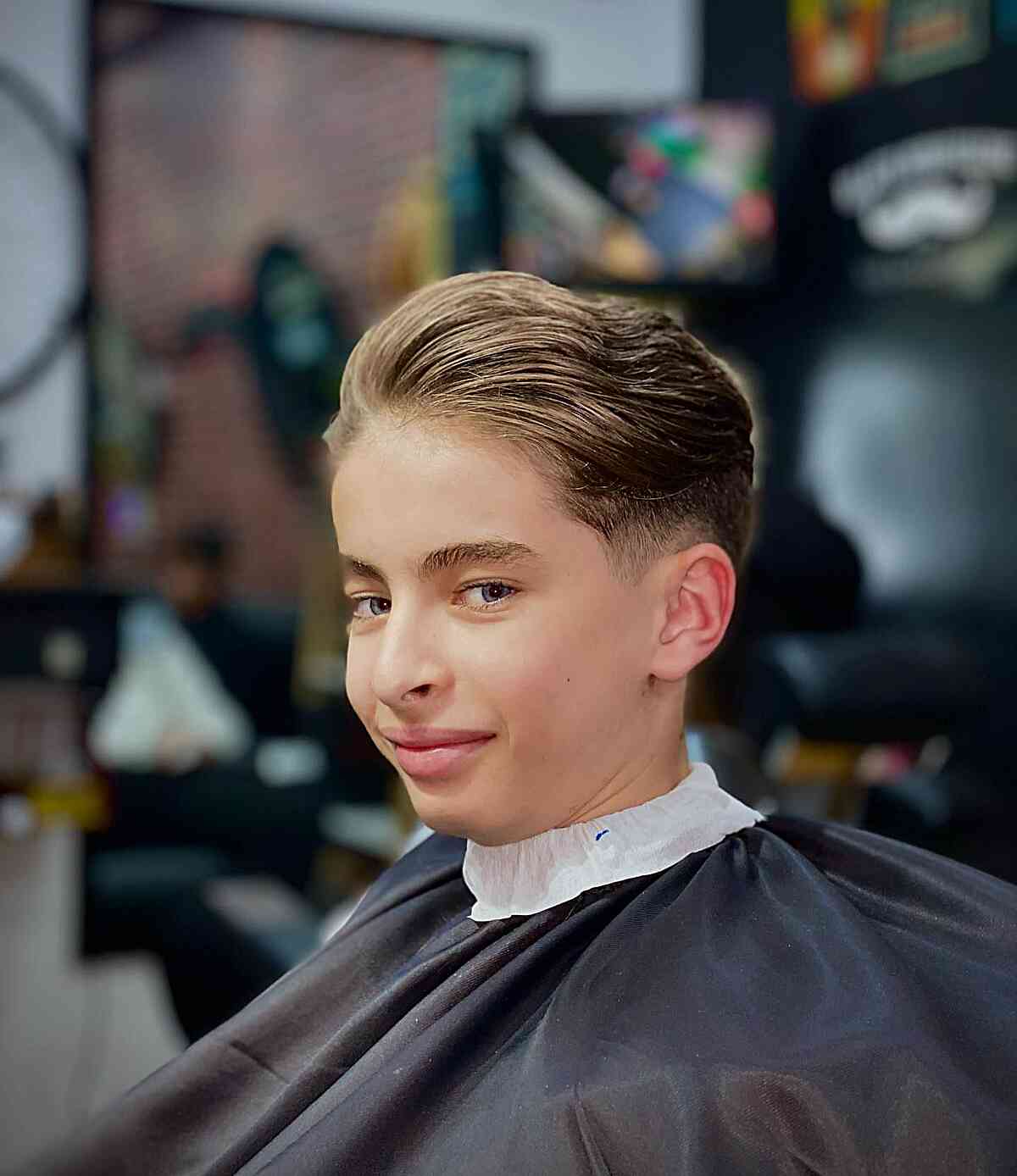 Wavy Slick Back for Boys with low-maintenance hair