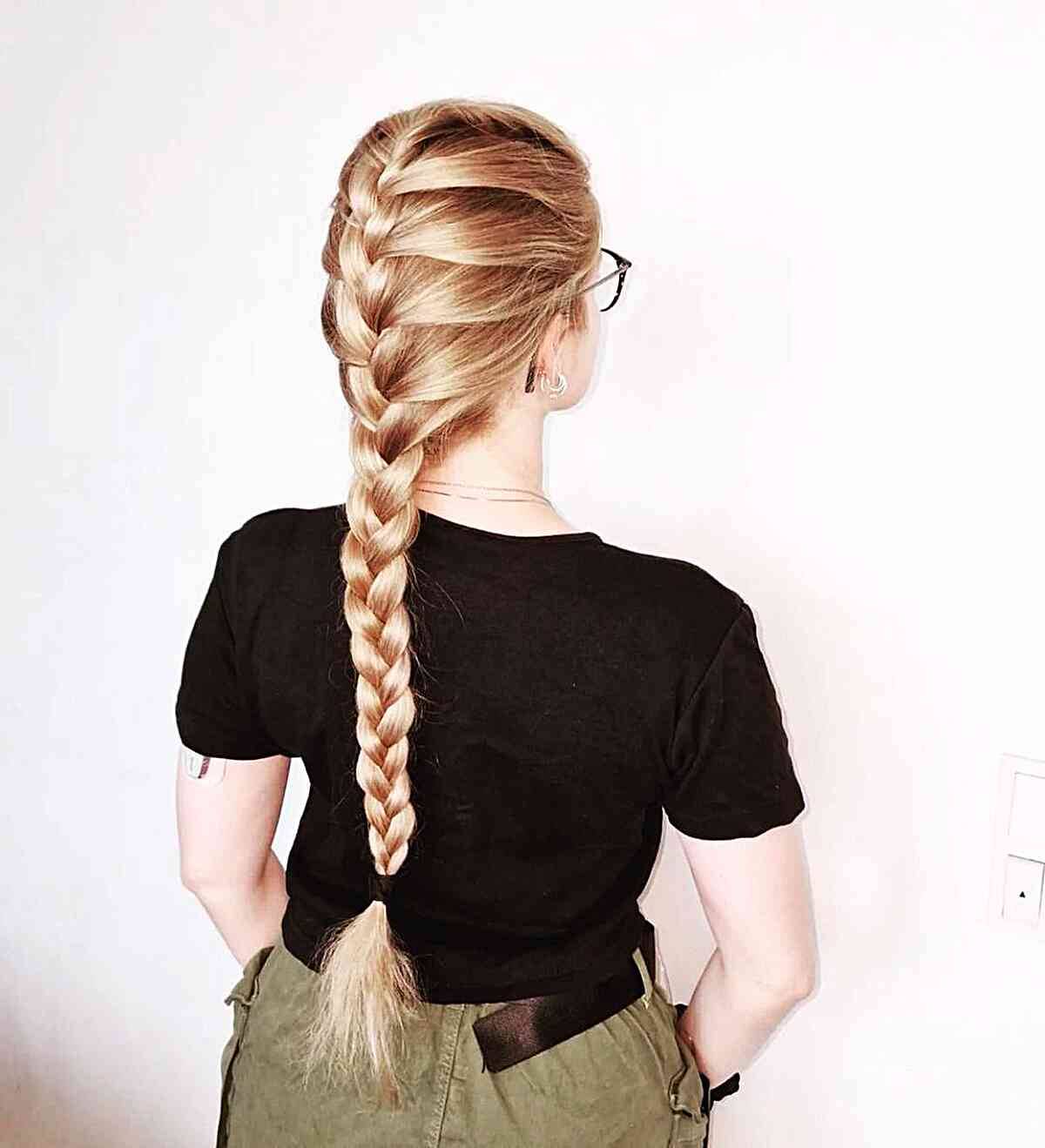 Wedding Guests' Easy Long French Braid Hairstyle