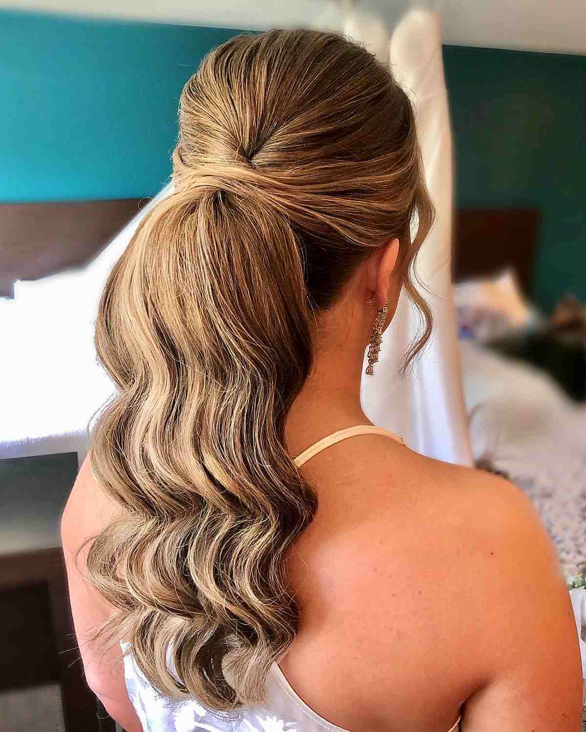 Wedding-Inspired Modern Half Up Ponytail for Long Hair