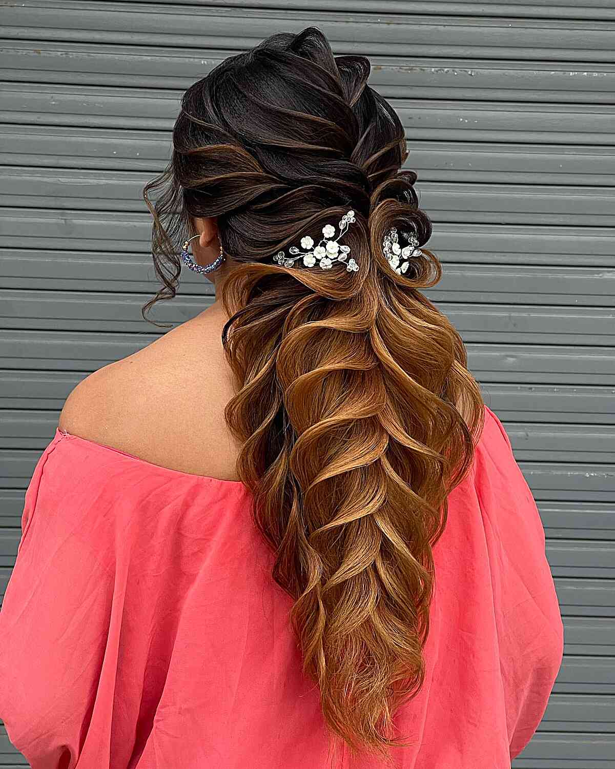 Wedding Uniquely Designed Ponytail for Long Hair