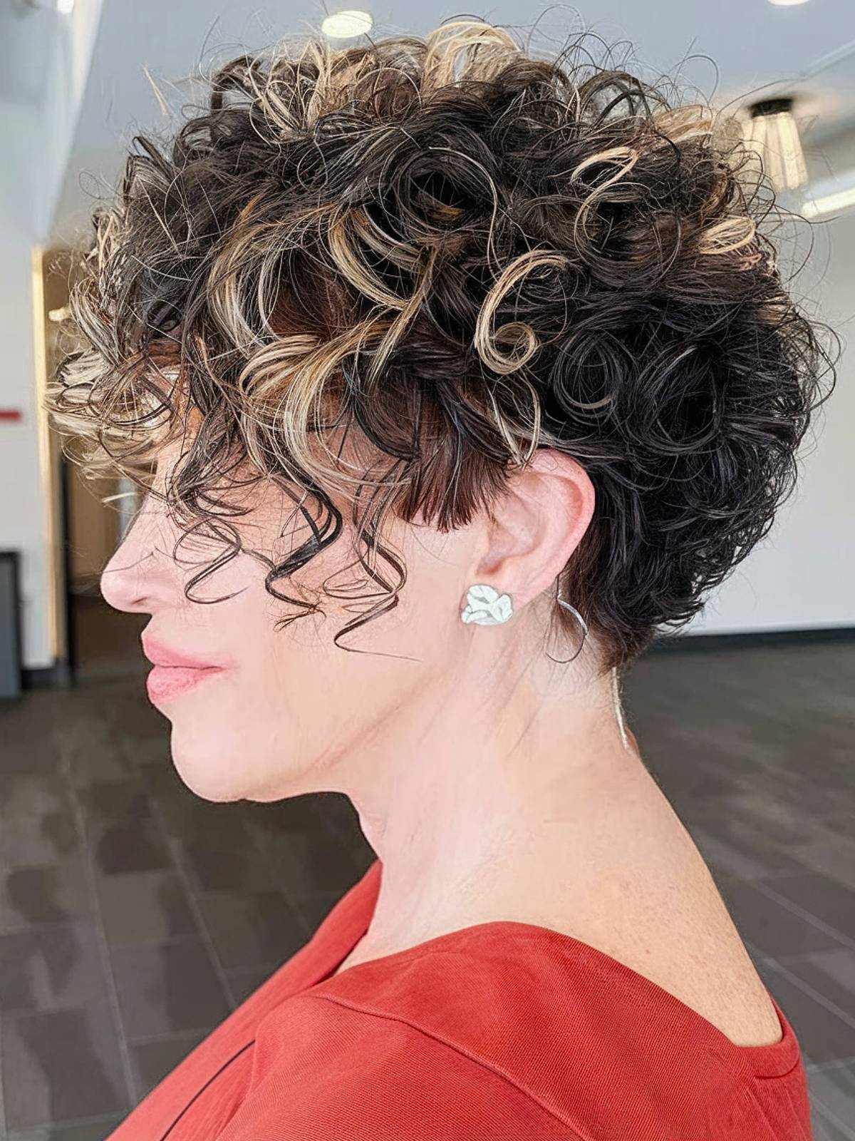 Wedge haircut for women over 50 curly