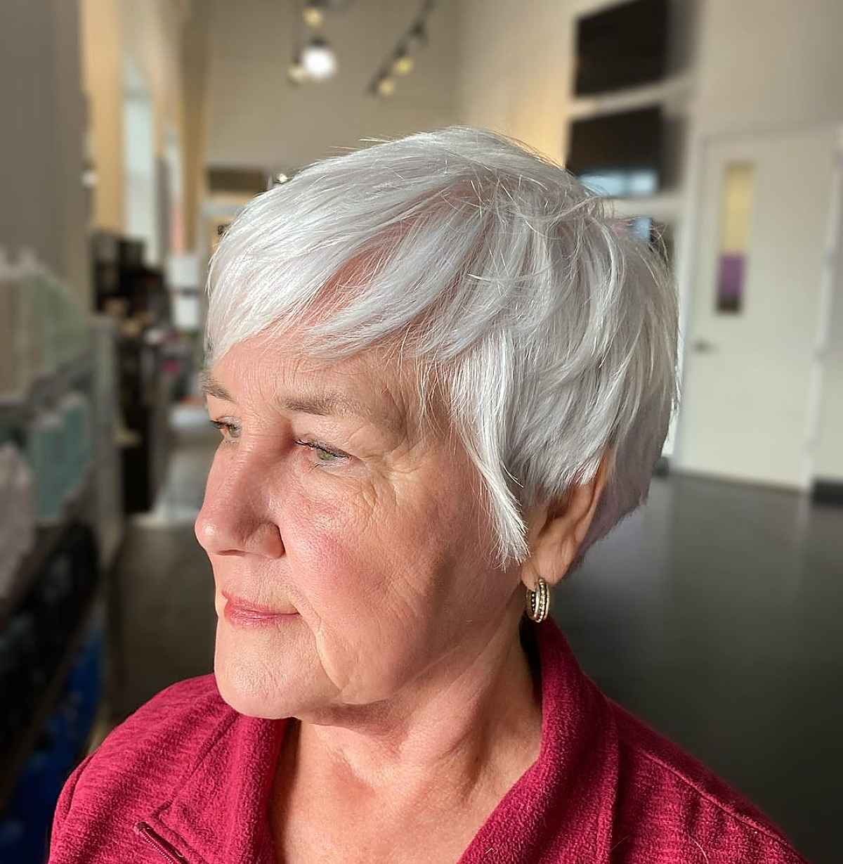 white long pixie for women over 60