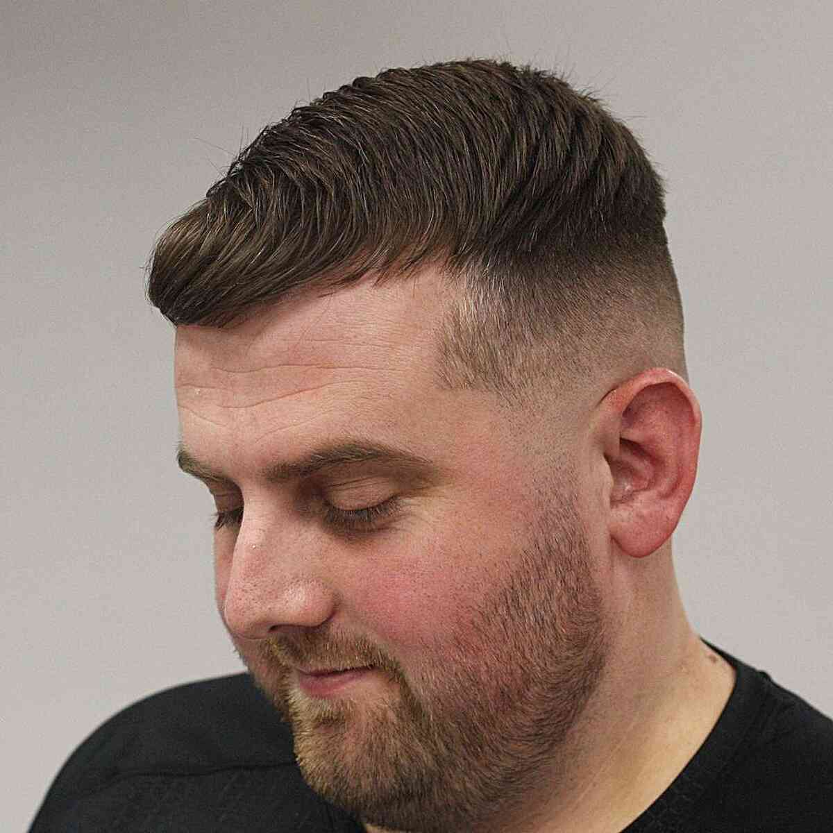 Wide Teeth Combed Style and Skin Fade with Disconnected Undercut for Men