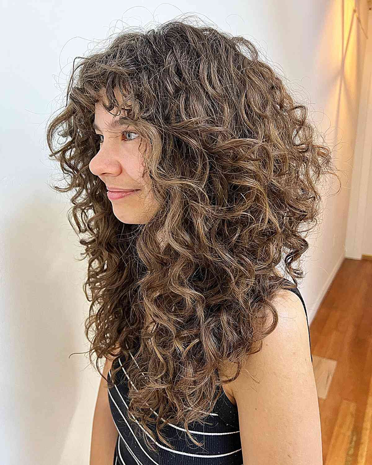 Wild Curls and Layers for women with very thick shaggy hair