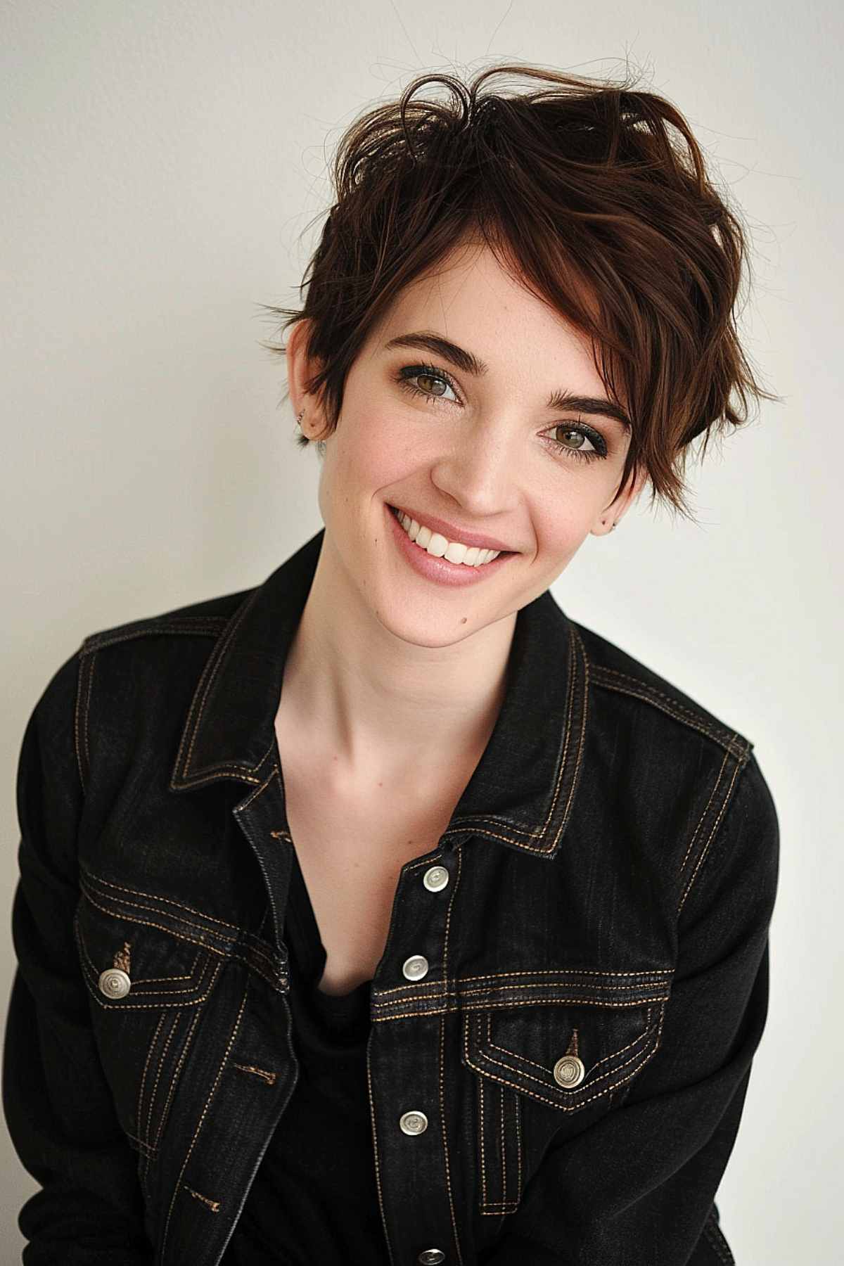 Winona Ryder-inspired textured pixie cut with asymmetrical fringe