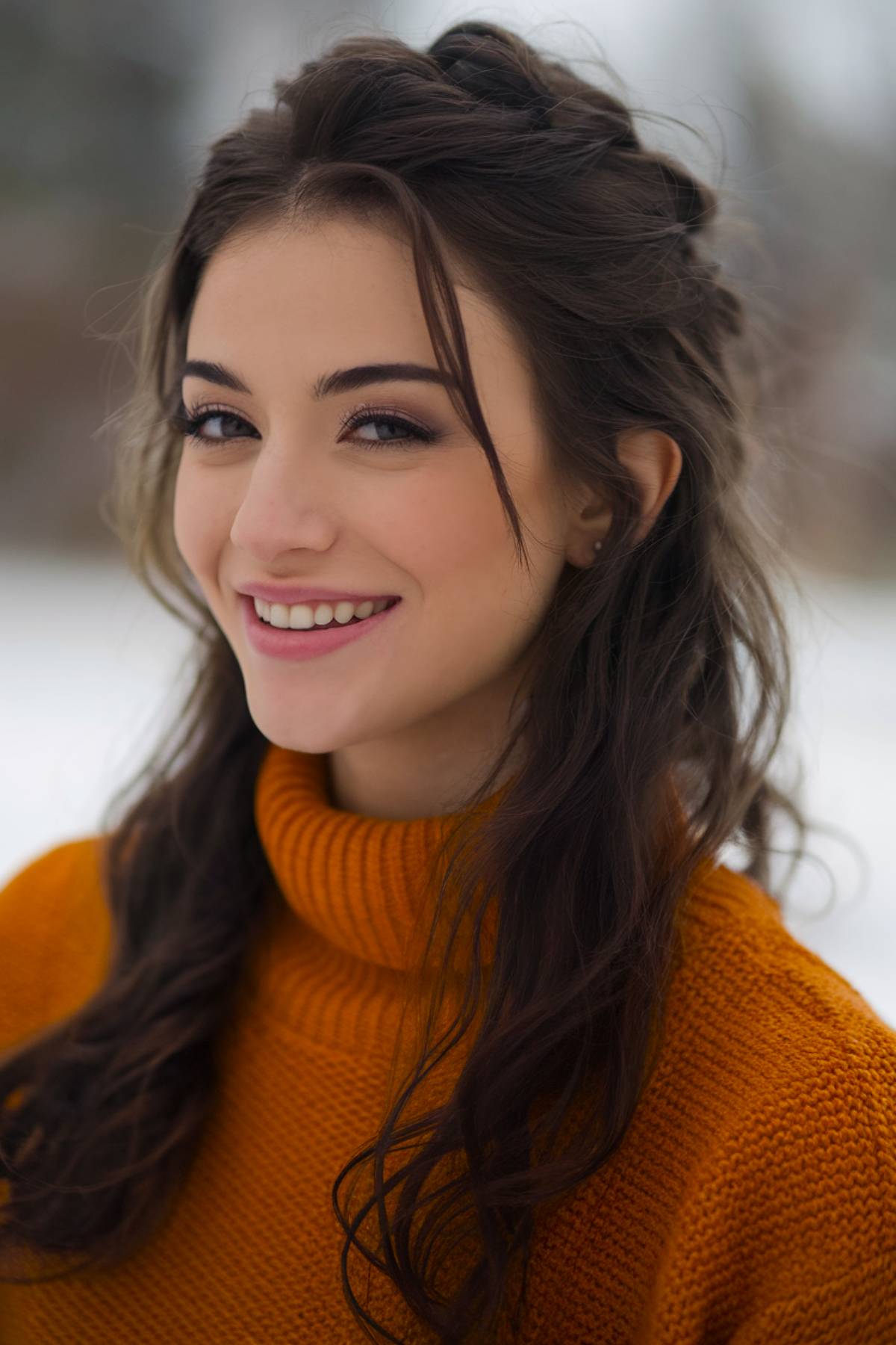 Winter hairstyle for brunettes