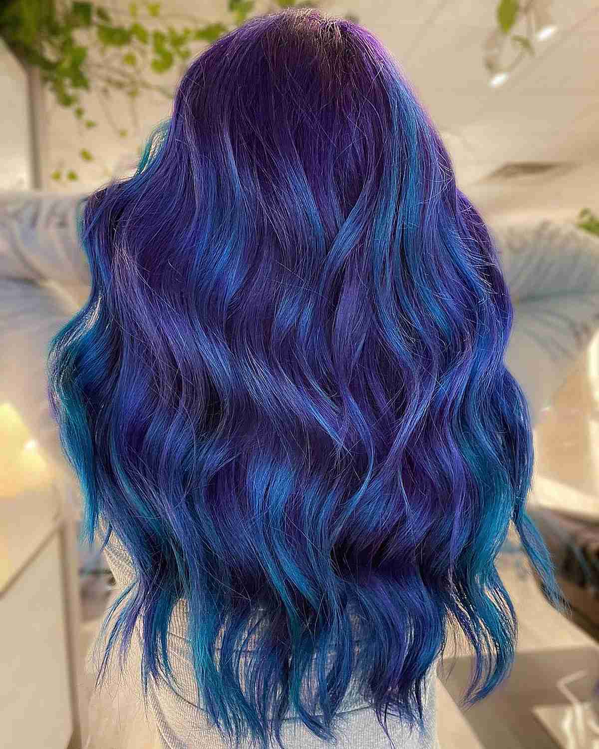 Winter Navy Blue and Purple for Long Hair