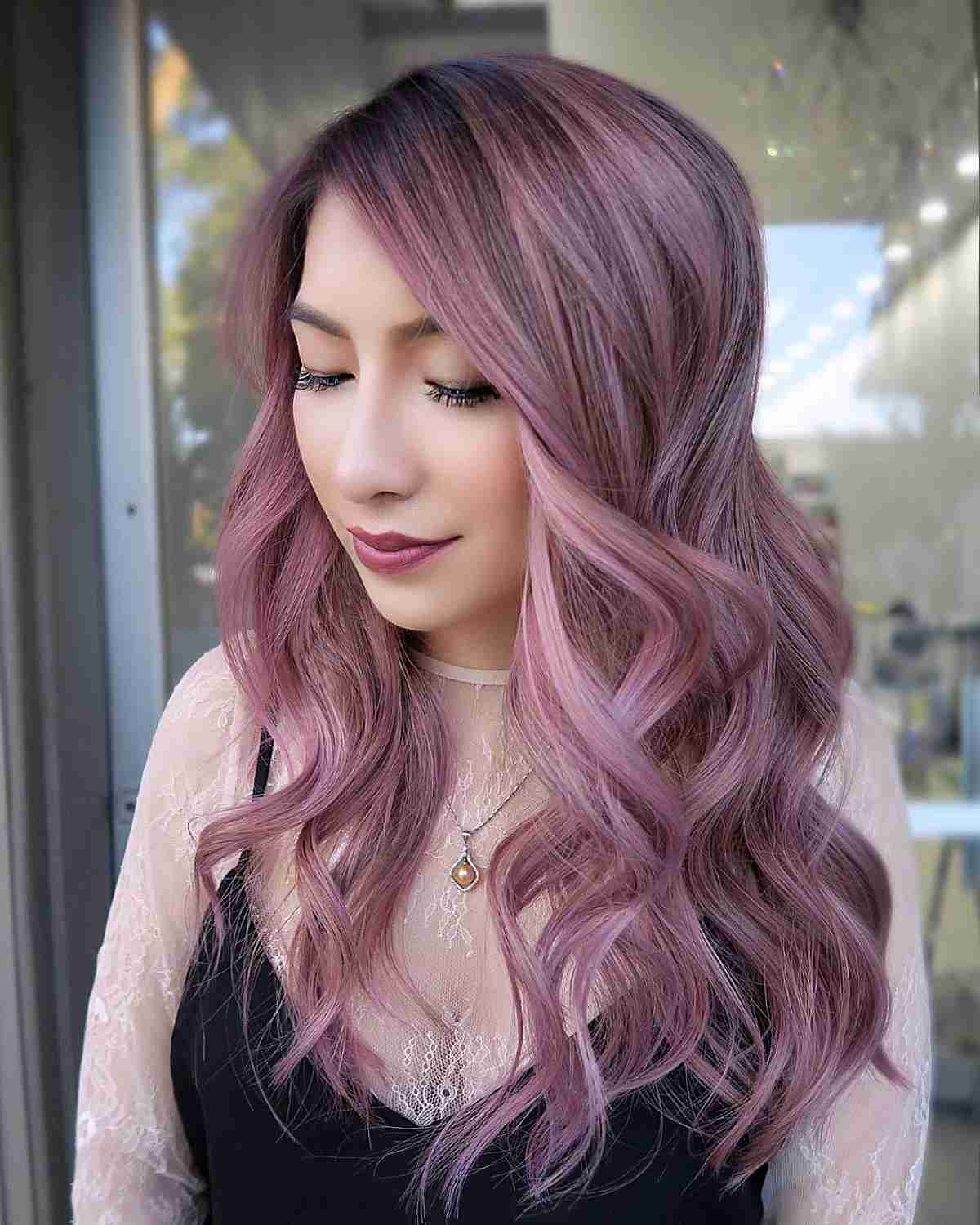 Wintery Toasty Pink with Dark Roots