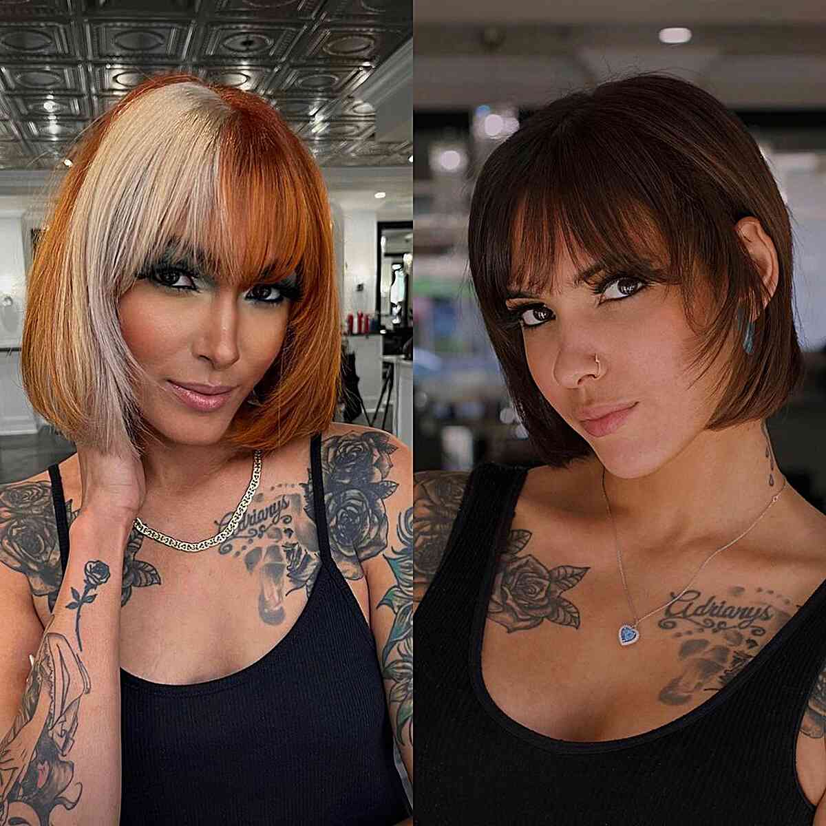 Wispy Fringe in Copper and Brown Short Hair for edgy women with style