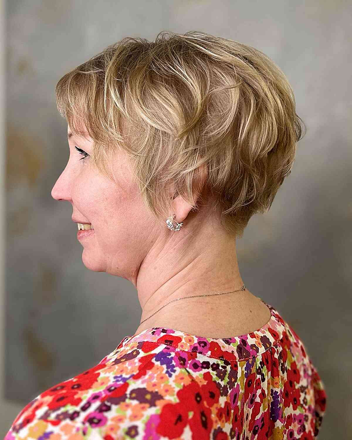 Wispy Layered Winged Pixie with Fringe for 40-year-old Ladies
