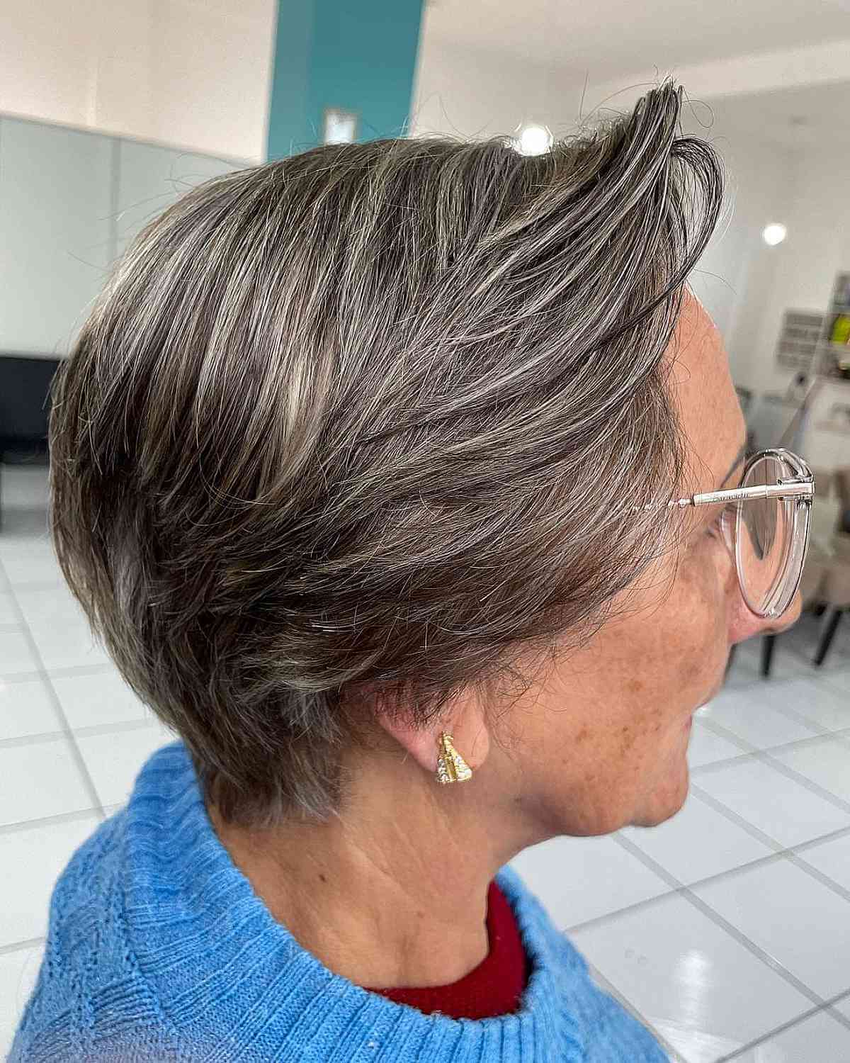 Wispy Pixie Cut on Fine Hair Ladies in Their 60s