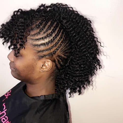 Braided Hairstyle With Curly Ends