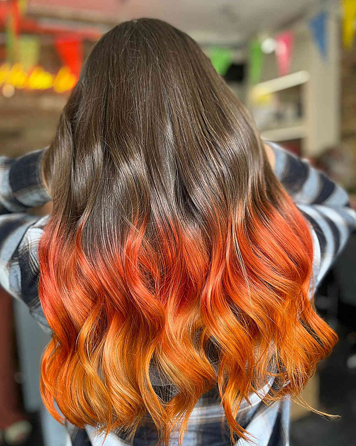 Y2K Two-Toned Brown and Orange Color for Long Hair