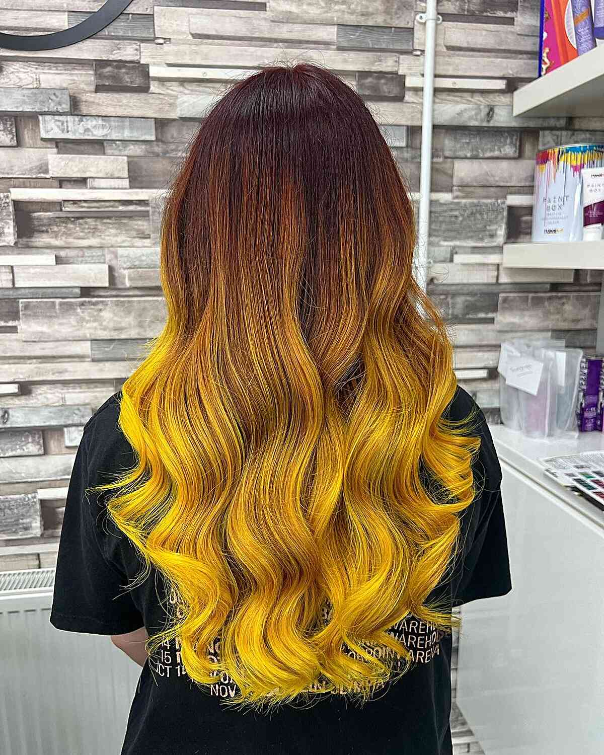 Yellow Ombre on Long Hair
