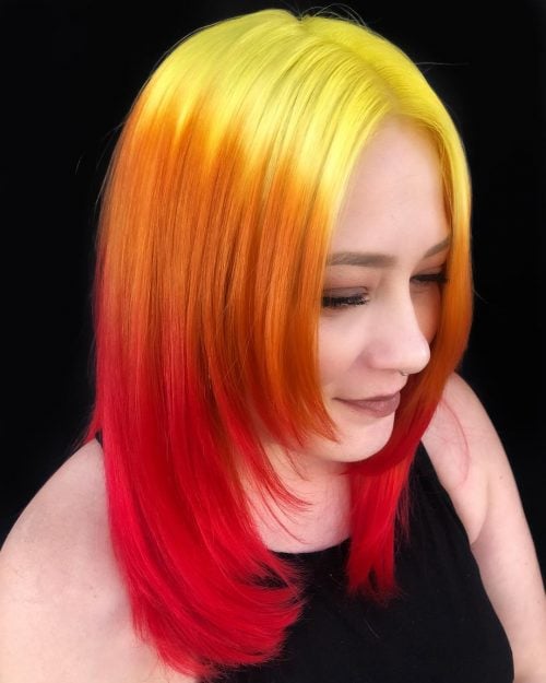 Orange, Red, Yellow Ombre Color