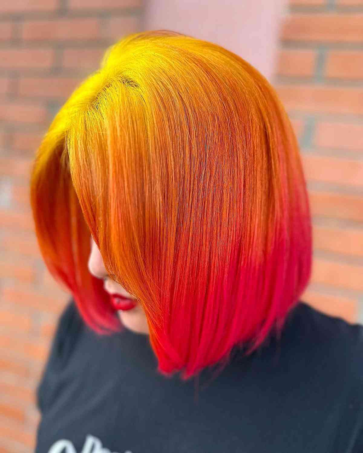 Yellow to Orange to Bright Red Hair Color