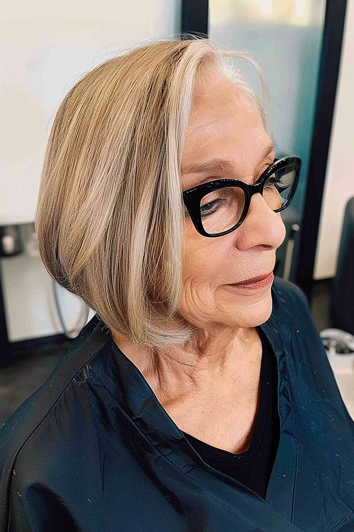 Younger-Looking A-Line Bob for women past 70