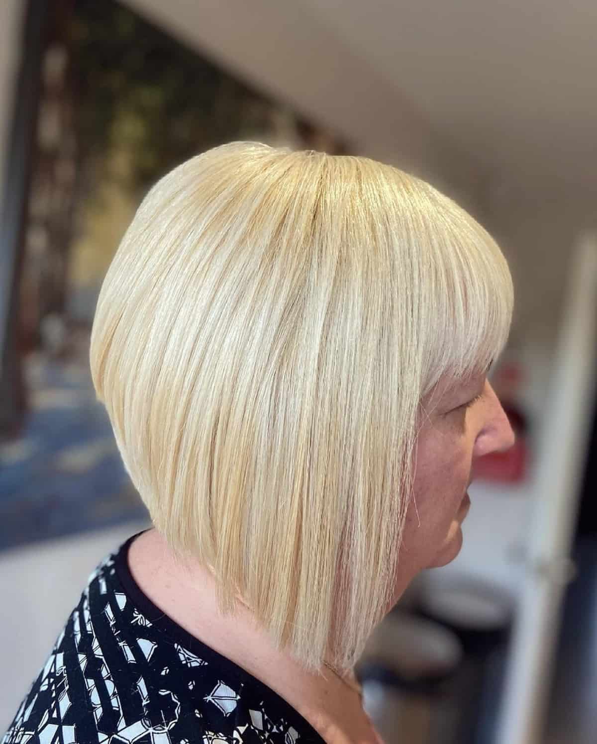 Younger-Looking Inverted Bob for Senior Ladies