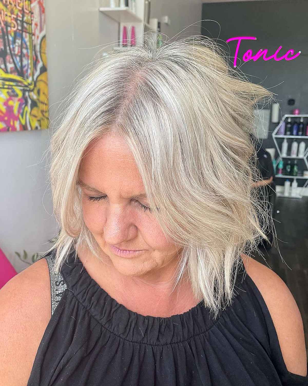 Youthful Bob with Layers for Women in Their 60s