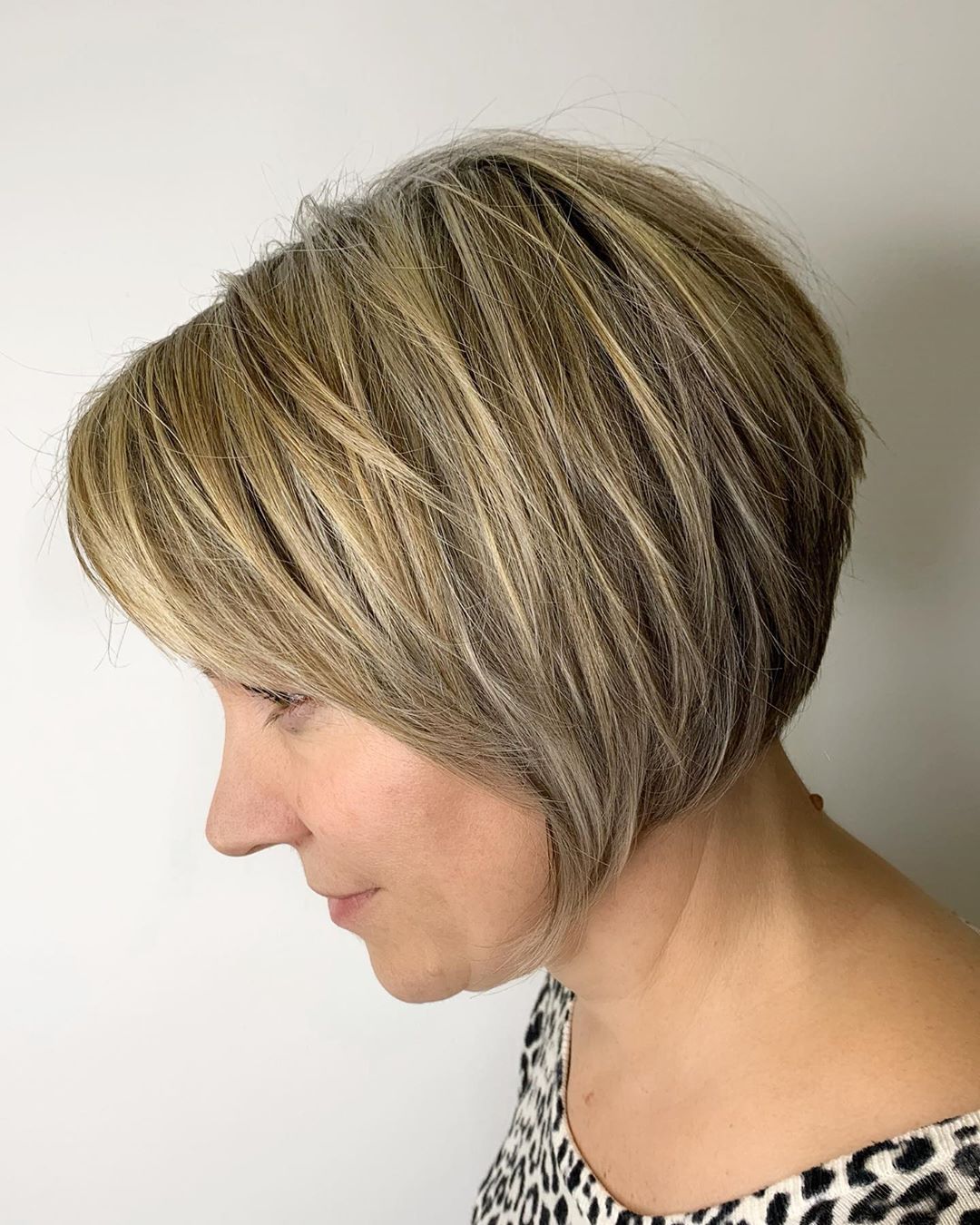 bob with side bangs for over 50 women