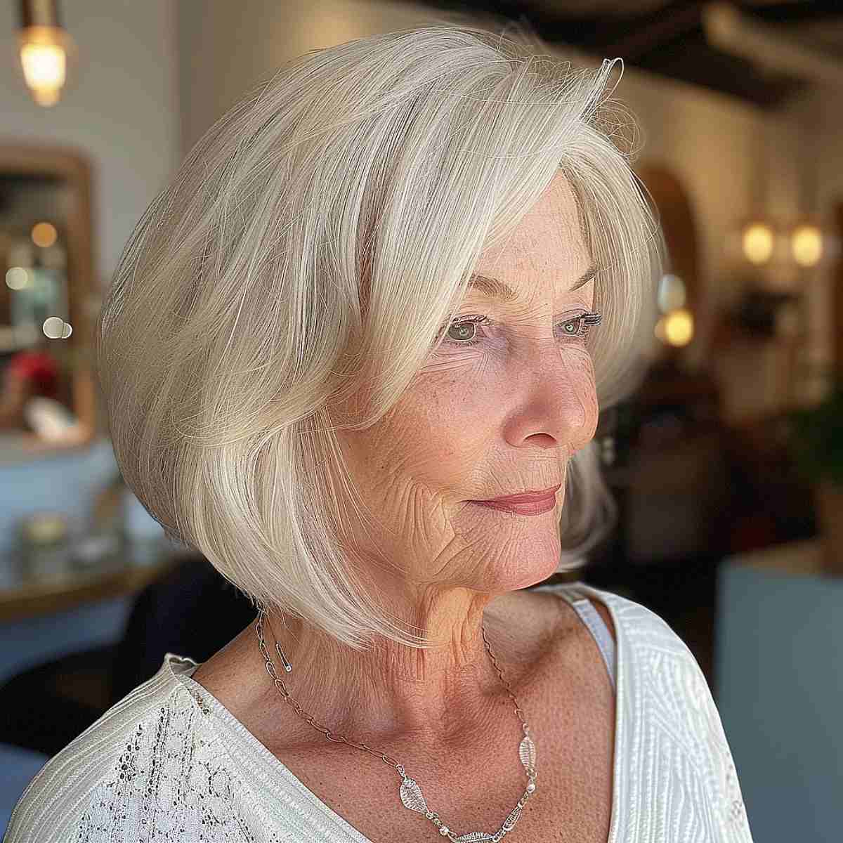 Youthful Inverted Bob for Ladies 60 and Over